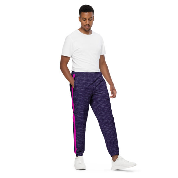 Tolopia pattern and Fuschia stripe - Unisex track pants