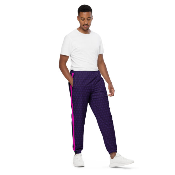 Tolopea and fuschia stripe - Unisex track pants